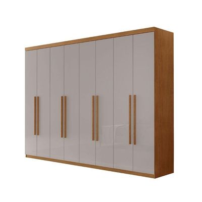Guarda Roupa Casal Heros Com 8 Portas E 4 Gavetas Moderna Naturalle/off White