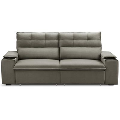 Sofá Retrátil Reclinável Para Sala 3 Lugares 225cm Gordon F04 Veludo Marrom Claro - Lyam Decor