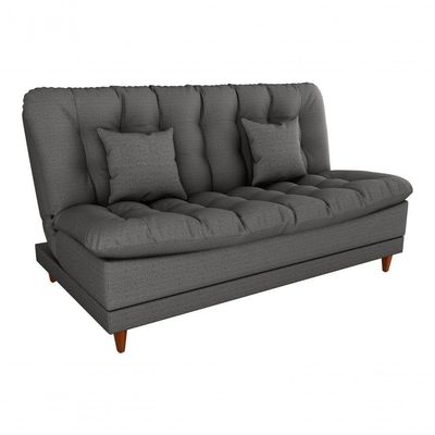 Sofá Cama 3 Lugares Casal Confortável 1,85 Larg Duda Matrix Linho Chumbo