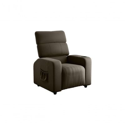 Poltrona Do Papai Reclinável Com Porta Copos Pulse Matrix Veludo Turkey Marrom