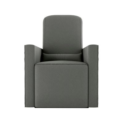Poltrona De Amamentação Com Balaço E Puff Premium Annecy Matrix Suede Cinza