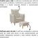 Poltrona De Amamentação Quarto De Bebê Com Puff Melina Suede Bege