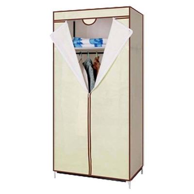 Guarda Roupa Aramario Ziper Portatil Organizador Cabideiro Arara Prateleira Sapateira Praia Marrom