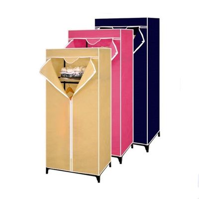 Guarda Roupa Aramario Ziper Portatil Organizador Cabideiro Arara Prateleira Sapateira Praia Marrom