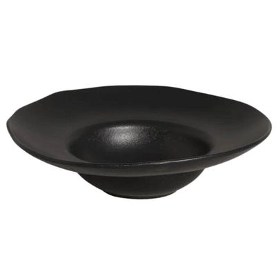 Prato de Massa Cerâmica Porto Brasil Preto Matte 450ml Jantar Mesa Posta Cozinha