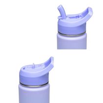 Garrafa Térmica Tramontina 650ml Lilás com Canudo Squeeze Aço Parede Dupla Gelado