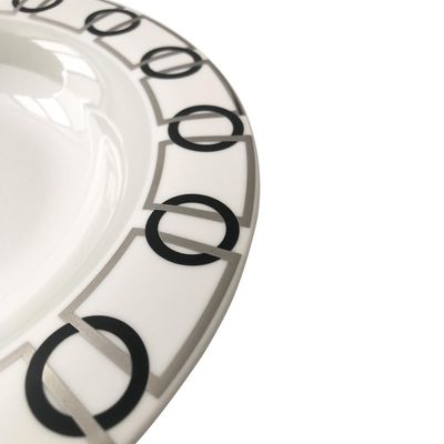 Jogo de pratos fundos em porcelana Strauss Rings 6 peças