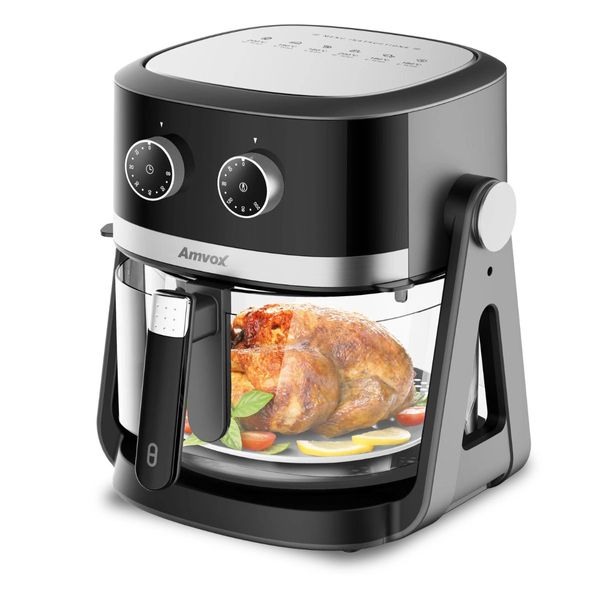 Air Fryer 5L Amvox ARF 1150 1500W 2 em 1 Preto/Prata 220v 220V Air Fryer 5L Amvox ARF 1150 1500W 2 em 1 Preto/Prata 220v 220V
