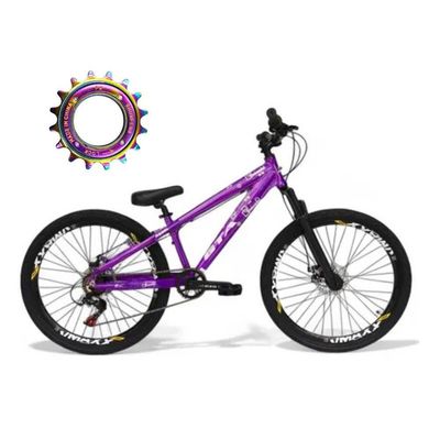 Bicicleta Aro 26 Freeride Gta Rebel Roxa Single Freio Hidráulico