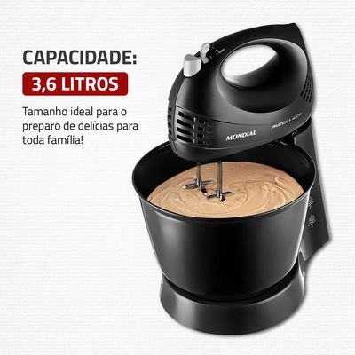 Batedeira Mondial Prática Preta B-44-B 110