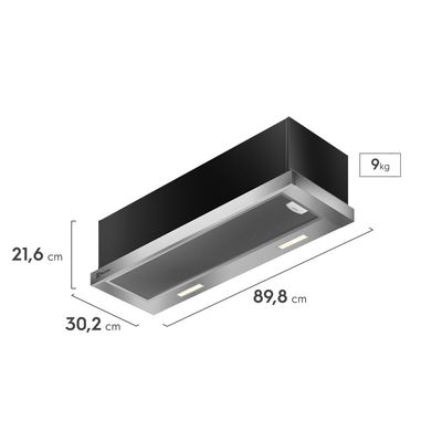 Depurador de Ar Electrolux 90cm Retrátil Inox Efficient com Luz de Led (DE9RS) 220V