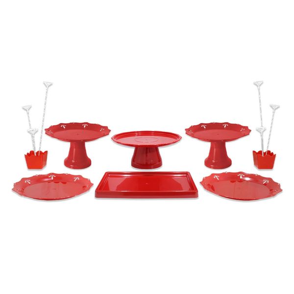 Kit Festa Produfest com 8 Peças Vermelho