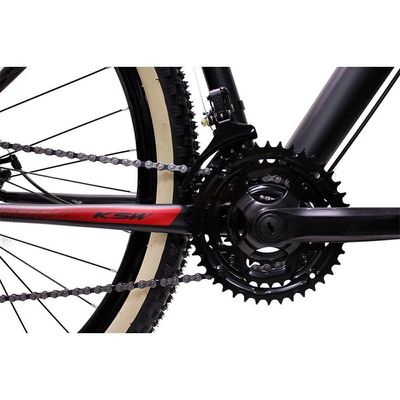 Bicicleta Aro 29 Ksw 21 Marchas Alumínio Cambio Shimano Preto Fos -ad Verme Bco
