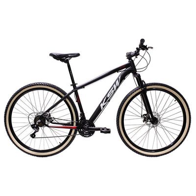 Bicicleta Aro 29 Ksw 21 Marchas Alumínio Cambio Shimano Preto Fos -ad Verme Bco