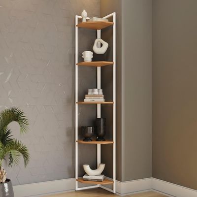 Estante De Canto 5 Prateleiras 202 Cm Li022 Canela Branco Kpb