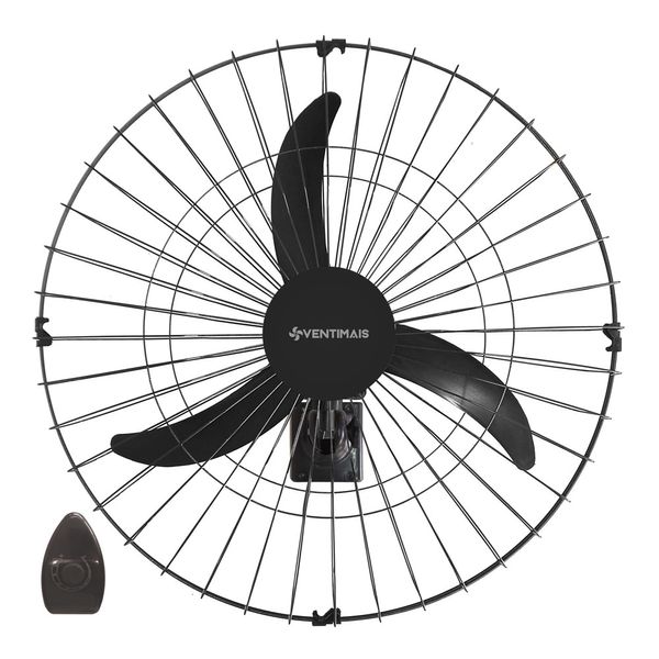 Ventilador Osc Parede Comercial 60CM 3P Ventimais Preto 147W Bivolt Ventilador Osc Parede Comercial 60CM 3P Ventimais Preto 147W Bivolt