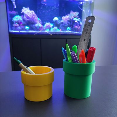 Porta Objetos Caneta 3D Kit de Canos Mario Gamer Mesa Escritório Geek