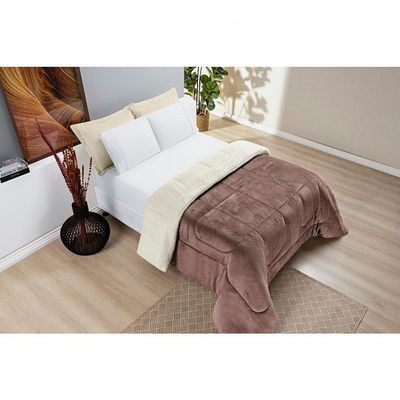 Coberdrom Sherpa E Flannel Everest Solteiro Manta Alta 150g 01 Peça - Rose - Qualidade Impecável!