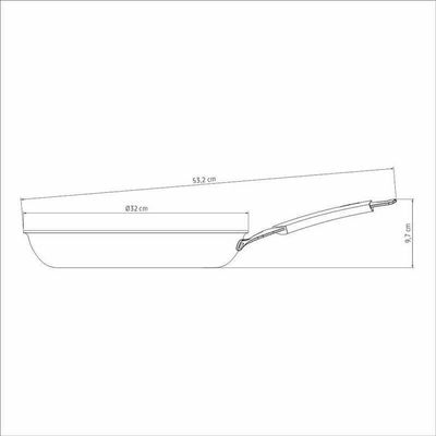 Frigideira Tramontina Romagna Aço Inox E Alumínio 30cm Com Revestimento Cerâmico Black Stone