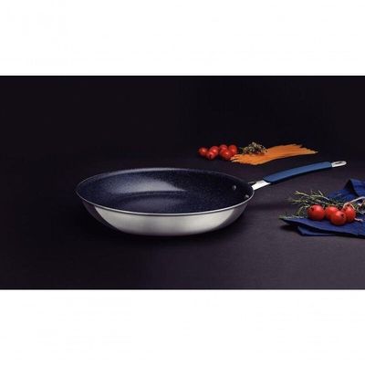 Frigideira Tramontina Romagna Aço Inox E Alumínio 30cm Com Revestimento Cerâmico Black Stone
