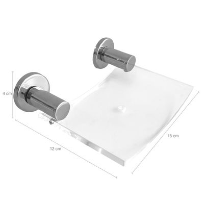 Saboneteira De Parede Suporte Porta Sabonete Em Barra Aço Inox Acrílico Inox
