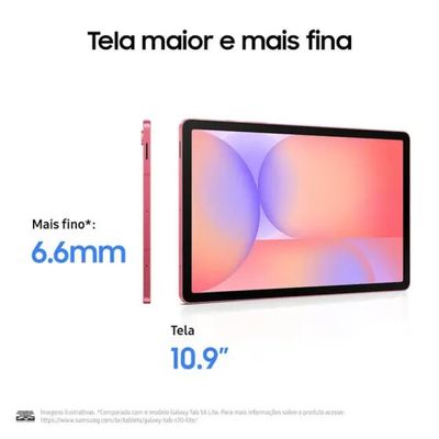 Tablet Samsung Galaxy Tab S10 Lite 128GB WiFi - Vermelho, com Caneta S Pen e Capa, RAM 6GB, Tela 10.9"