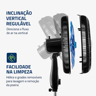 Ventilador de Coluna  Super Turbo 8 Pás Mondial - VTX-40C-CRYSTAL 127V