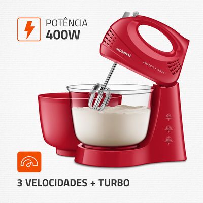 Batedeira Pratic Due Mondial Vermelho 400W B-45-R 110
