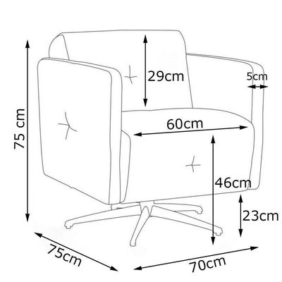 Kit 4 Poltronas Giratória Astana Couro Marrom