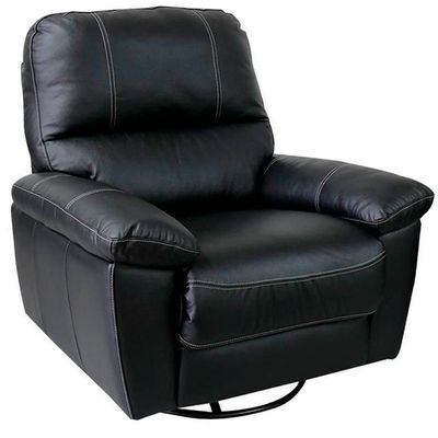 Poltrona Reclinável Giratória Glider Couro Preto