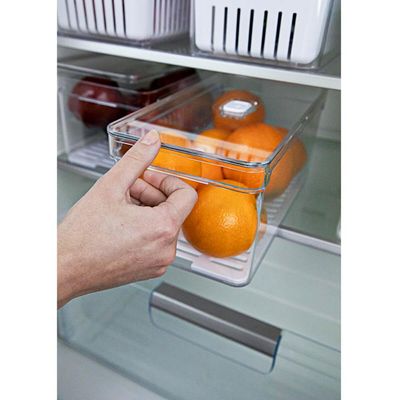 Organizador De Geladeira Porta Frutas Legumes Vegetais 5L Com Respiradouro Clear Fresh OU