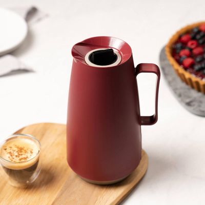 Bule Térmico Tramontina Exata 500ml Vermelho Ampola de Vidro Garrafa para Café Chá Água Cozinha