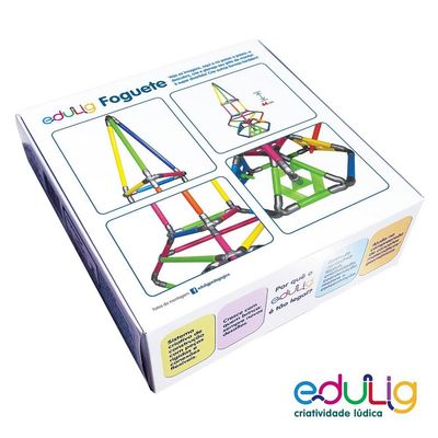 Quebra-cabeça Edulig Puzzle 3D Foguete - 56 peças e conexões - ME4NZCQYS - Edulig