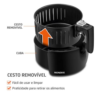 Fritadeira Air Fryer 3.6L Mondial AF36BI Preta 127V 127V