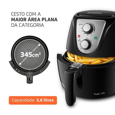 Fritadeira Air Fryer 3.6L Mondial AF36BI Preta 127V 127V