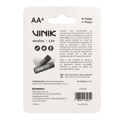 Pilha Alcalina Aa C-4 1.5v - Vp2ab4a