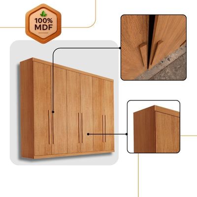 Guarda Roupa Casal Encanto 100% Mdf 6 Portas E 4 Gavetas Ruf Naturalle