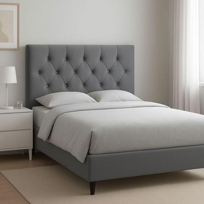 Cabeceira Para Cama Casal 140 Cm Melisse Com Frame Suede Cor:cinza