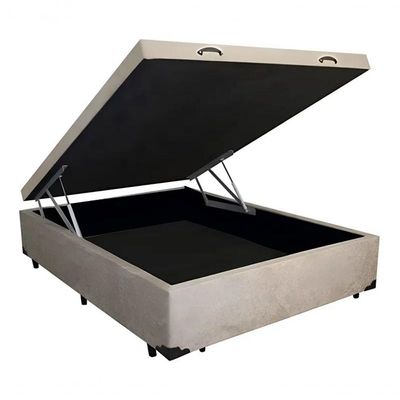Cama Box Baú Casal 138 Bello Box - Suede Bege