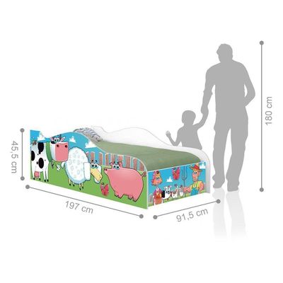 Cama Fun Fazendinha E Vaquinha Solteiro Com Colchão