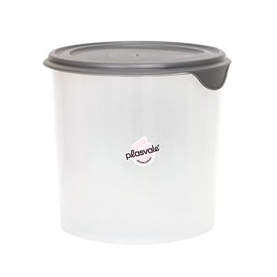 Pote Plástico Para Mantimentos 900ml Plasvale Cinza