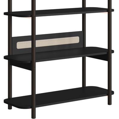 Estante 180 Cm 6 Prateleiras Pes Madeira Oslo 27965 Nero Artesano Nero