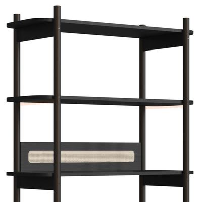 Estante 180 Cm 6 Prateleiras Pes Madeira Oslo 27965 Nero Artesano Nero