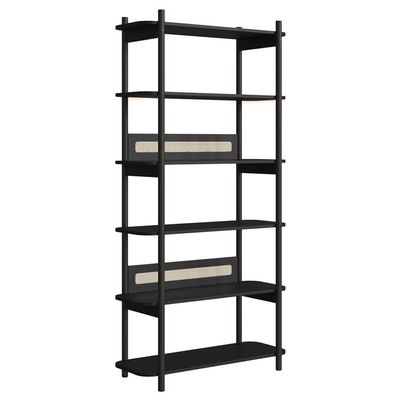 Estante 180 Cm 6 Prateleiras Pes Madeira Oslo 27965 Nero Artesano Nero