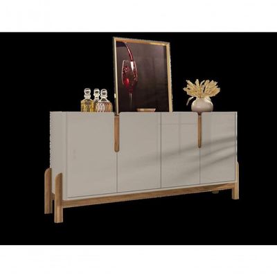 Buffet 4 Portas C- Prateleiras Luna 1,70 Off-white-cedro