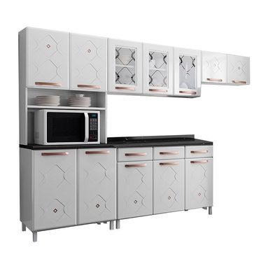 Cozinha De Aço Completa Telasul Mirage Com Balcão Branco