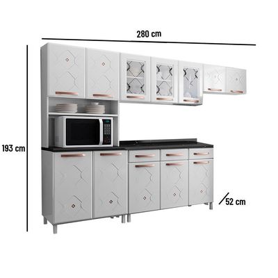 Cozinha De Aço Completa Telasul Mirage Com Balcão Branco