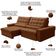 Sofá Retrátil Reclinável Para Sala 4 Lugares 290cm Nebrasca F04 Veludo Terracota - Lyam Decor