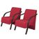 Kit 2 Poltronas Vênus 1 Lugar Pé Madeira Vermelho