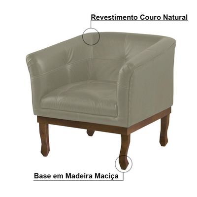 Poltrona Decorativa Noah Couro Fendi